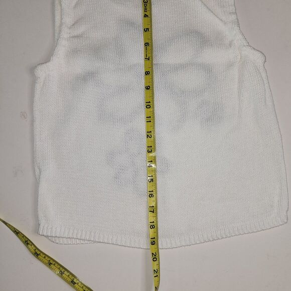 Vintage Y2K Geoffrey Beene Sport White Knit Sleeveless Top Sz S - Picture 5 of 5